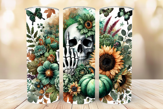 #049 Autumnal Skull Tumbler 20oz