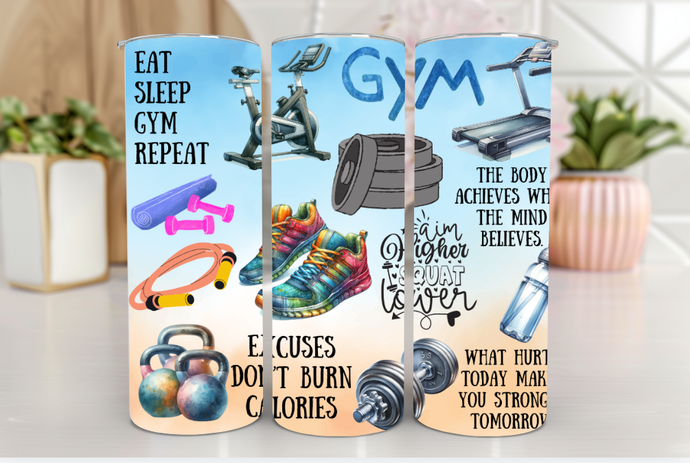 #050 Motivational Fitness Gym Tumbler 20oz