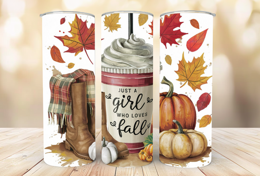 #053 Just a girl who loves fall Tumbler 20oz