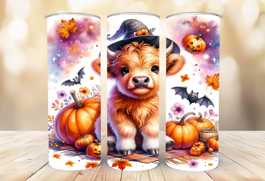 #056 Halloween Highland Cow Tumbler 20oz