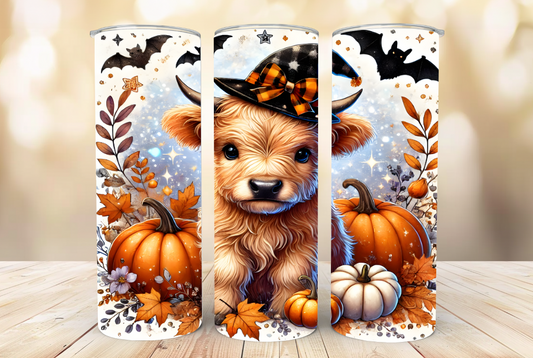 #057 Halloween Highland Cow Tumbler 20oz