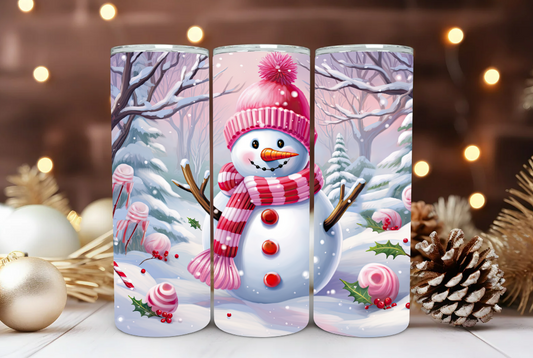 #075 Candy Can Snowman Tumbler 20oz