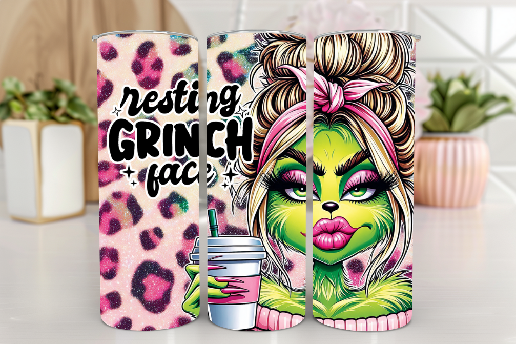 #093 ''resting Grinch face'' Funny Tumbler 20oz