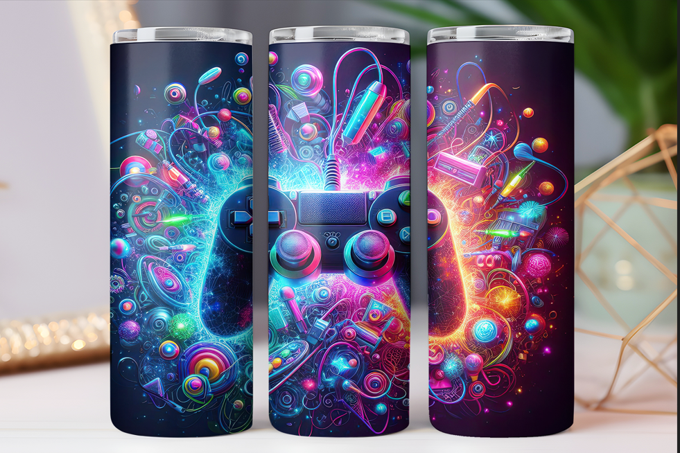 #097 Colourful Gamer Tumbler 20oz