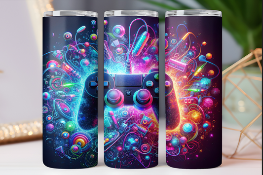 #097 Colourful Gamer Tumbler 20oz