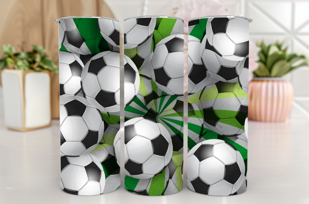 #106 Green soccer team mom Tumbler 20oz