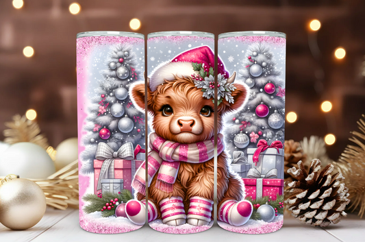 #126 Baby Highland Cow Christmas Tumbler 20oz