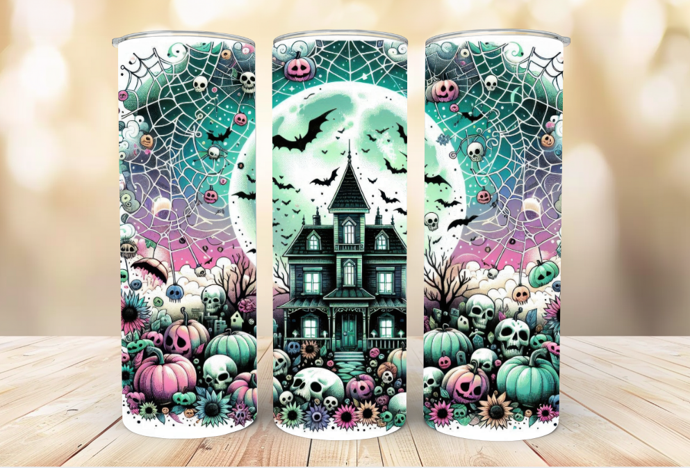 #135 Halloween Haunted Houses Tumbler 20oz