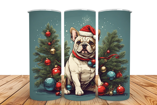#035 Frenchie Christmas Tumbler 20oz