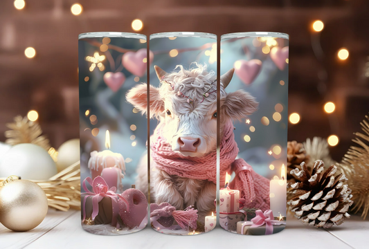 #066 Christmas Highland Cow Tumbler 20oz