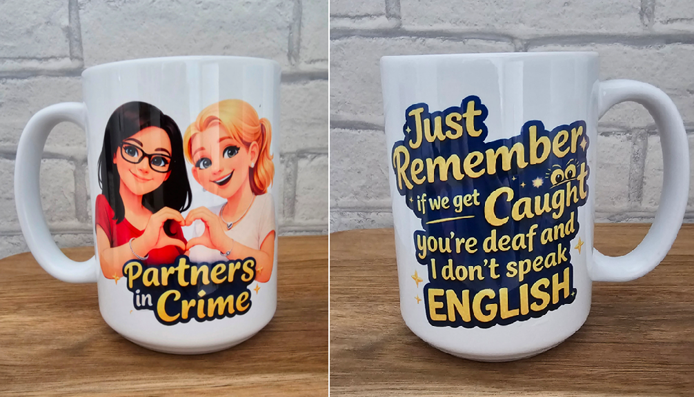 Partners in Crime personalised mug