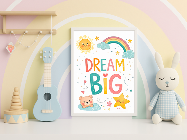 Kids Nursery Wall Art Prints – A5 / A4 / A3