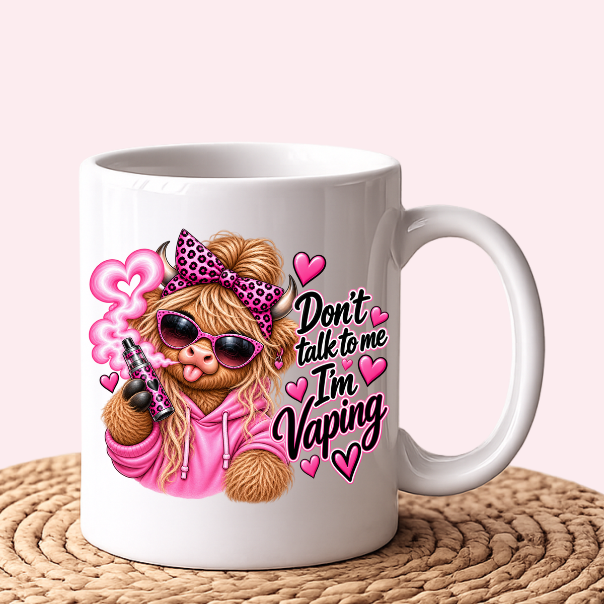 Funny Highland Cow Girl Vape Mugs