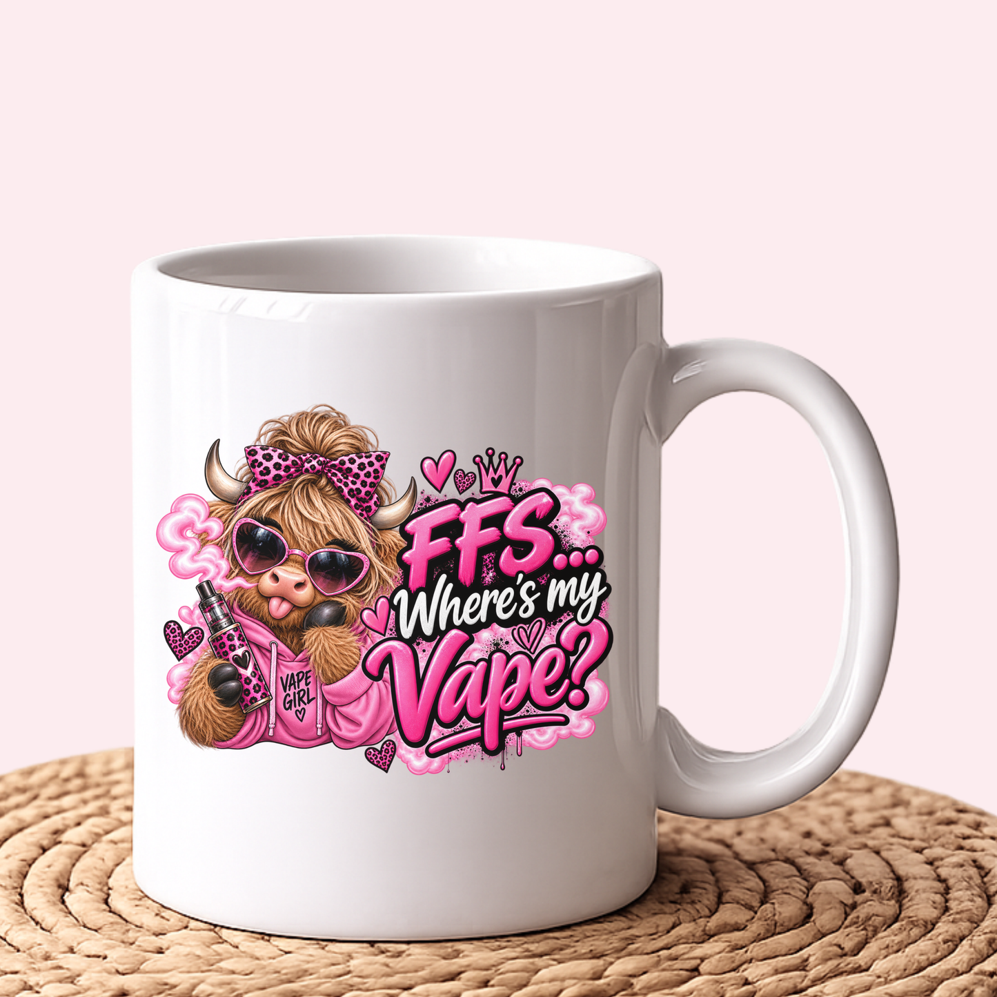 Funny Highland Cow Girl Vape Mugs