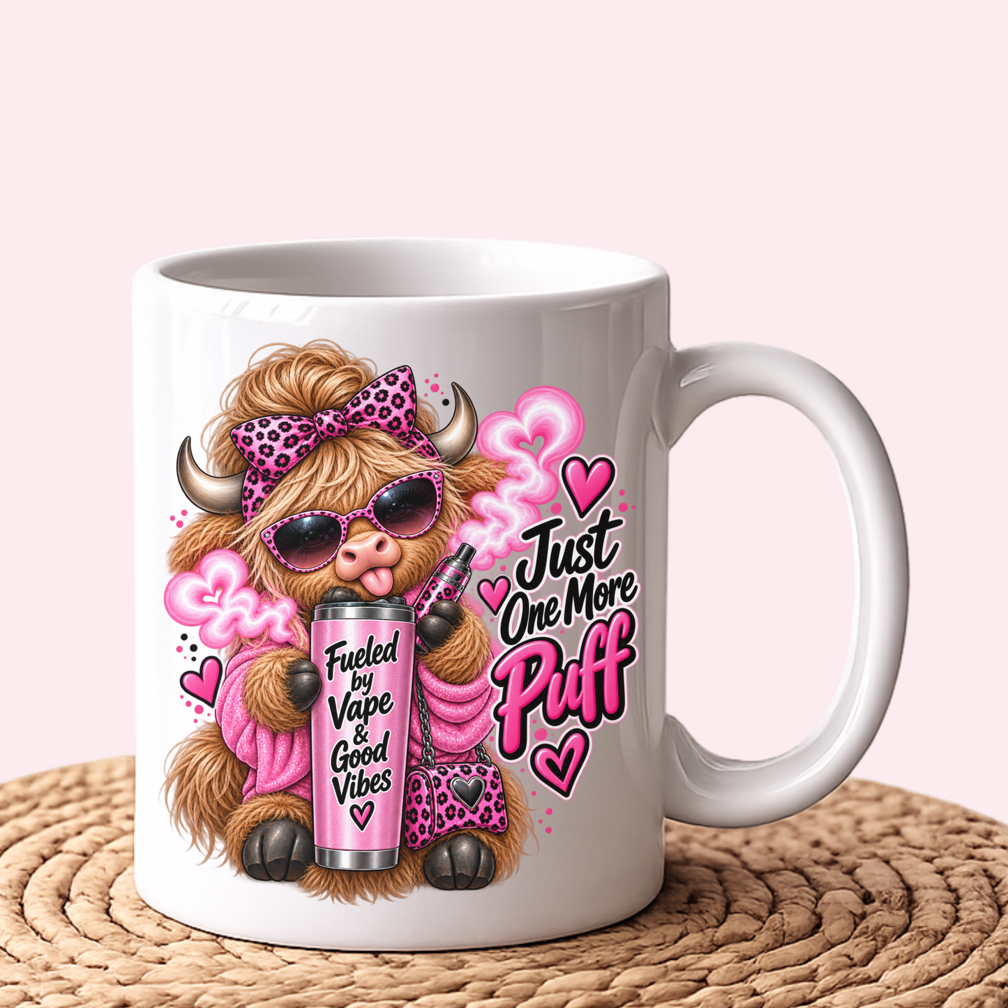 Funny Highland Cow Girl Vape Mugs