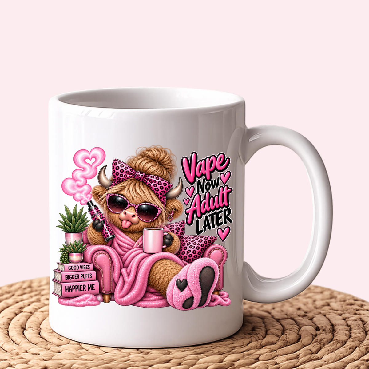 Funny Highland Cow Girl Vape Mugs