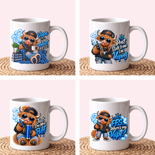Funny Highland Cow Boy Vape Mugs